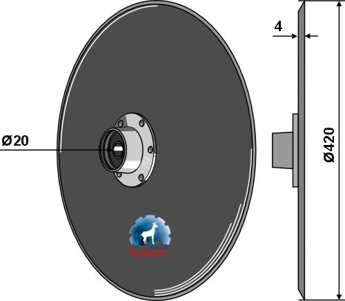 Disque semeur Ø420 x 4 mm complet – Maschio / Gaspardo MT / MTR