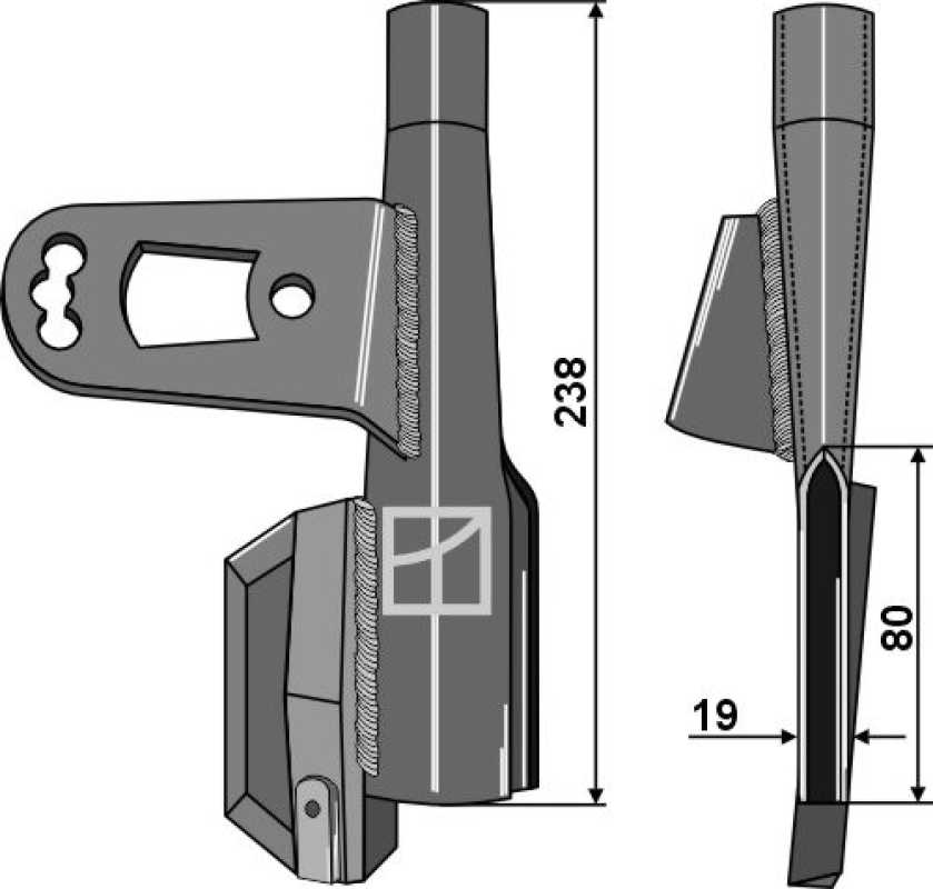 Soc gauche avec tube engrais – Väderstad Tempo