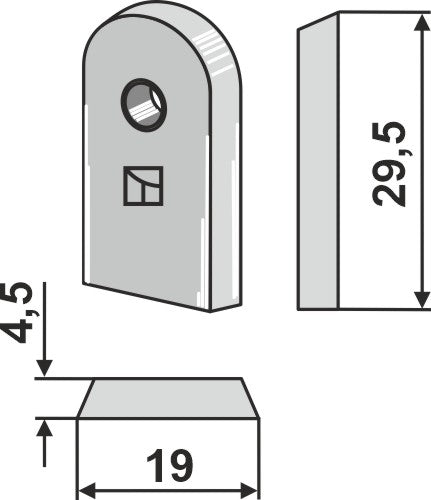Plaquette de carbure – soc et tube de descente Väderstad – cotes