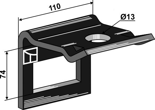 Bride de fixation pour dent 80 x 10 – Väderstad Crossboard – cotes