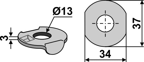 Rondelle de dent de herse – Väderstad Rapid / Spirit – cotes