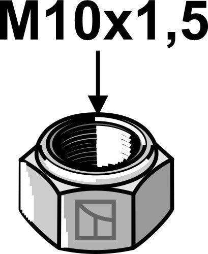 Écrou à freinage interne M10 – palier de disque 750A – cotes