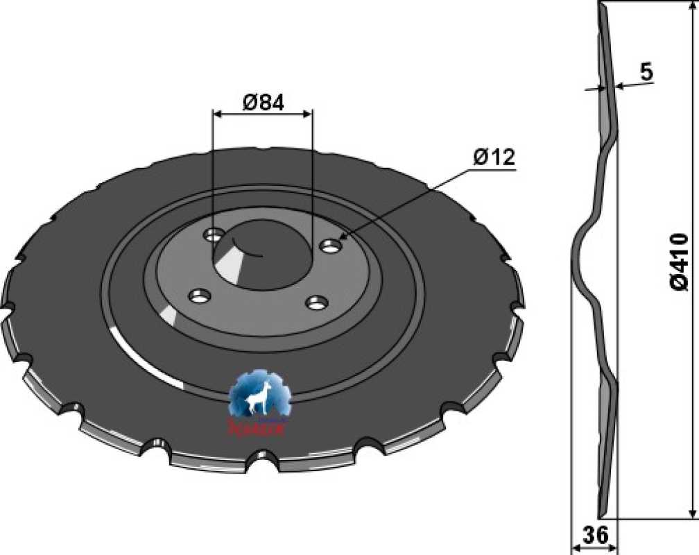 Disque semeur Ø410 x 5 mm – Väderstad Rapid