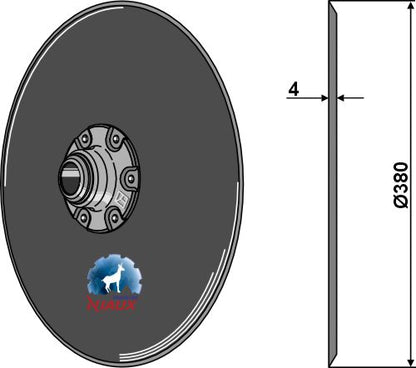 Disque semeur Ø380 x 4 mm complet – Kuhn – cotes