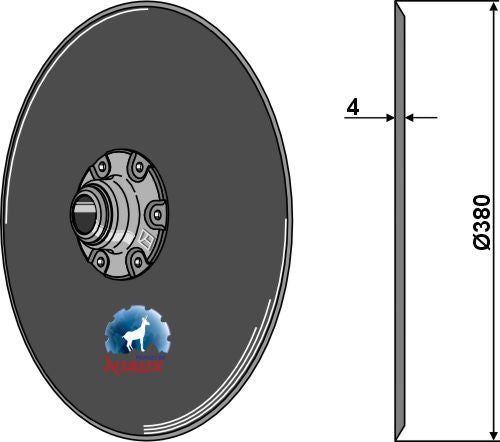 Disque semeur Ø380 x 4 mm complet – Kuhn – cotes