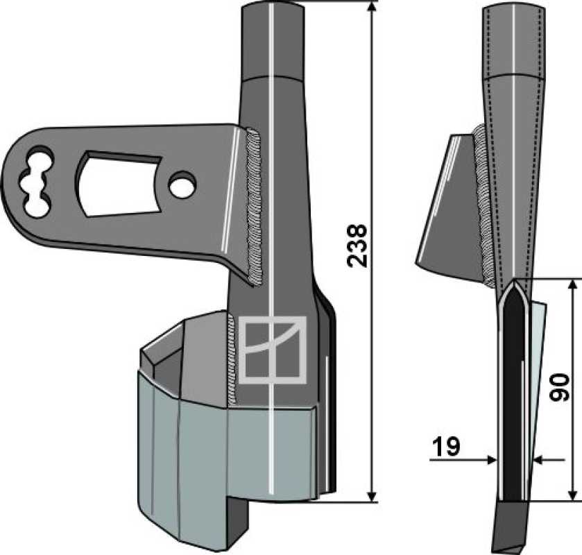 Soc gauche avec tube engrais, revêtu – Väderstad Tempo