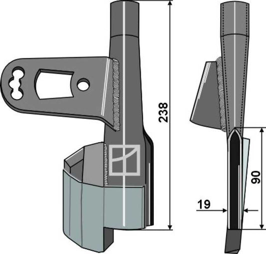 Soc gauche avec tube engrais, revêtu – Väderstad Tempo