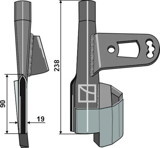 Soc avec tube engrais, revêtu – Väderstad Tempo – droit